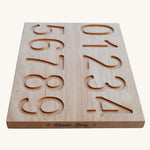 The number side of the Wooden Story Number Tracking Board on a plain background. 
