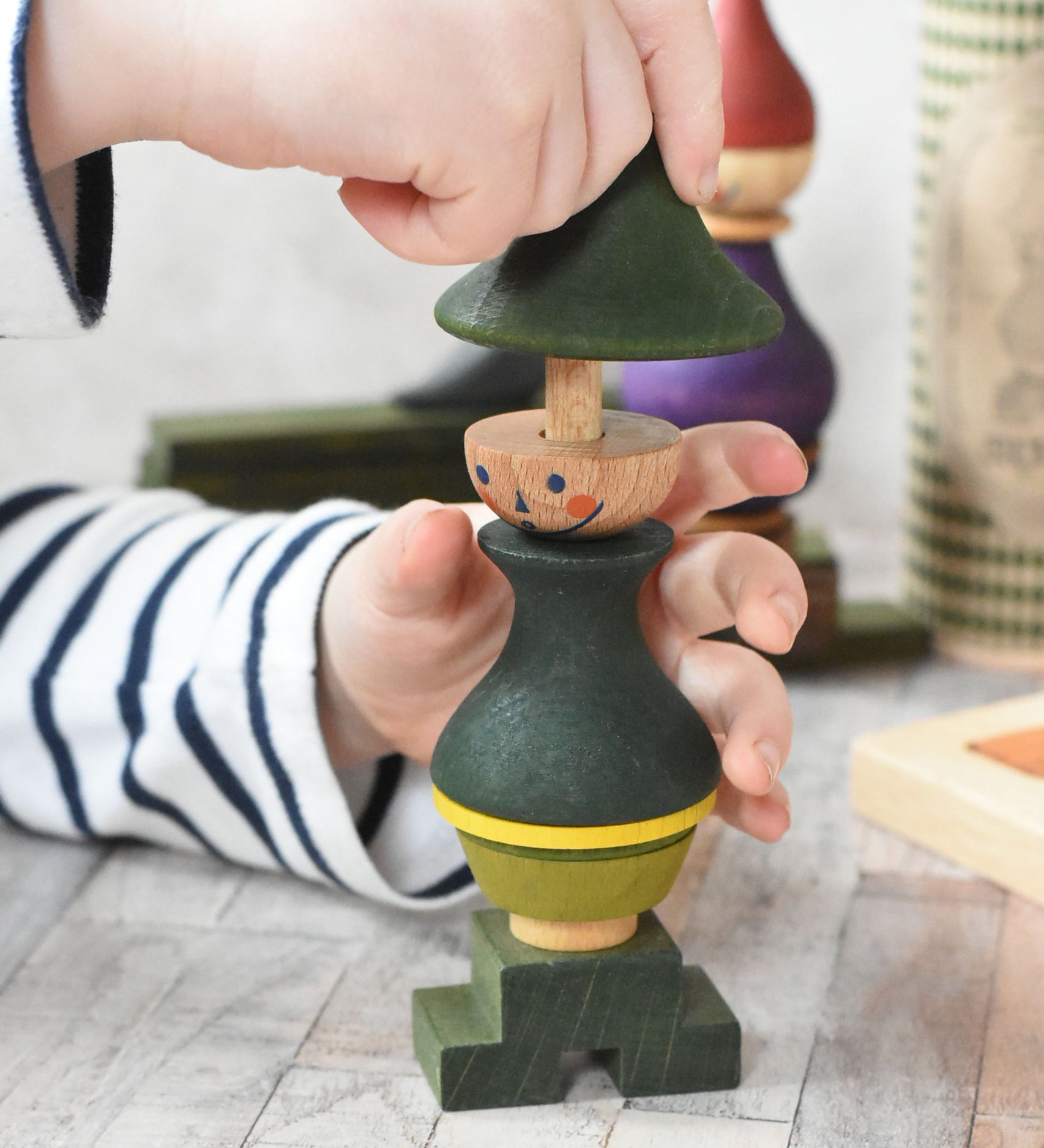 Wooden Story Stacking Toy Stick Figure No7 – Babipur