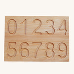 The number side of the Wooden Story Number Tracking Board on a plain background. 