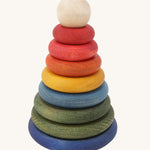 Wooden Story Rainbow Stacker on a plain background. 