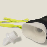 Wuka wearable hot water bottle showing a close up of the cap opened