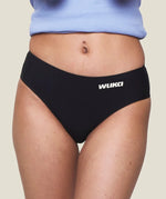 WUKA Teen Stretch Bikini Brief Period Pants from the front with white branding on the side