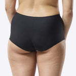A back view of the WUKA Teen Stretch Boxer Shorts Heavy Flow - Black