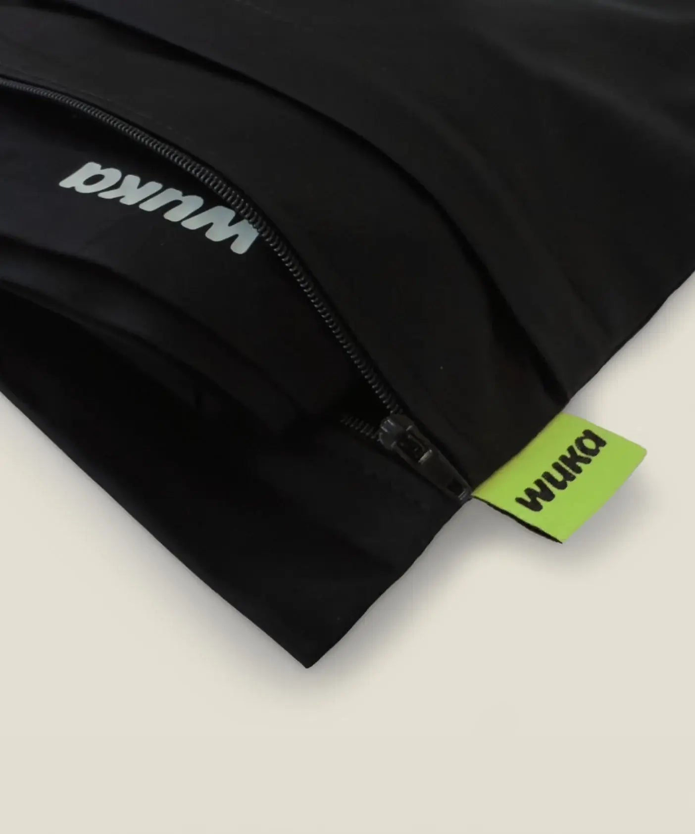 Wuka two pocket changing bag in black showing close up of open compartment