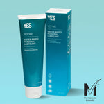 YES water-based organic personal lubricant next to its packaging, with an icon stating that this product is menopause friendly. 