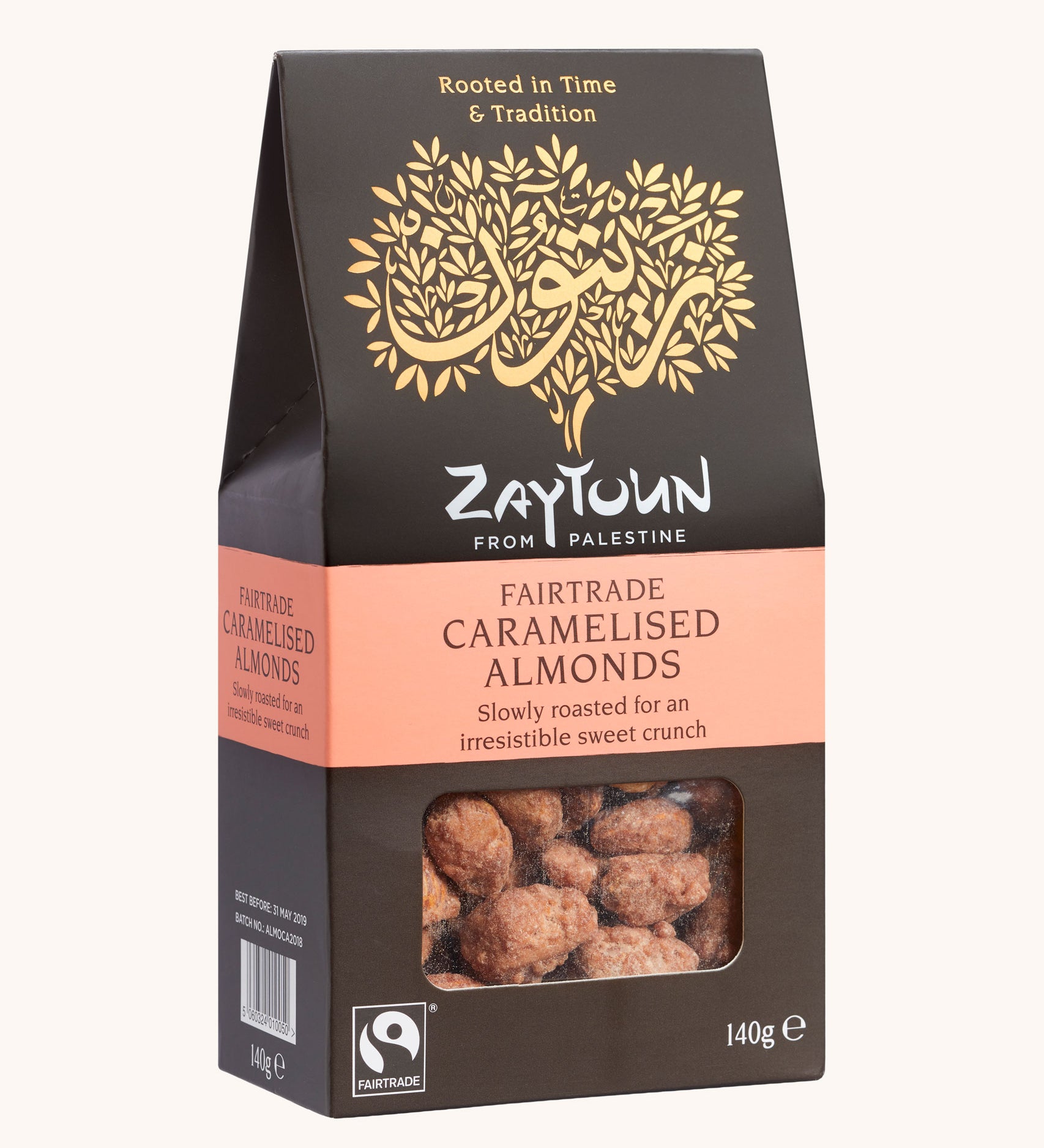 Zaytoun Fairtrade Palestinian caramelised Almonds. We are proud stockists of Zaytoun olive oil and produce here at Babipur. 