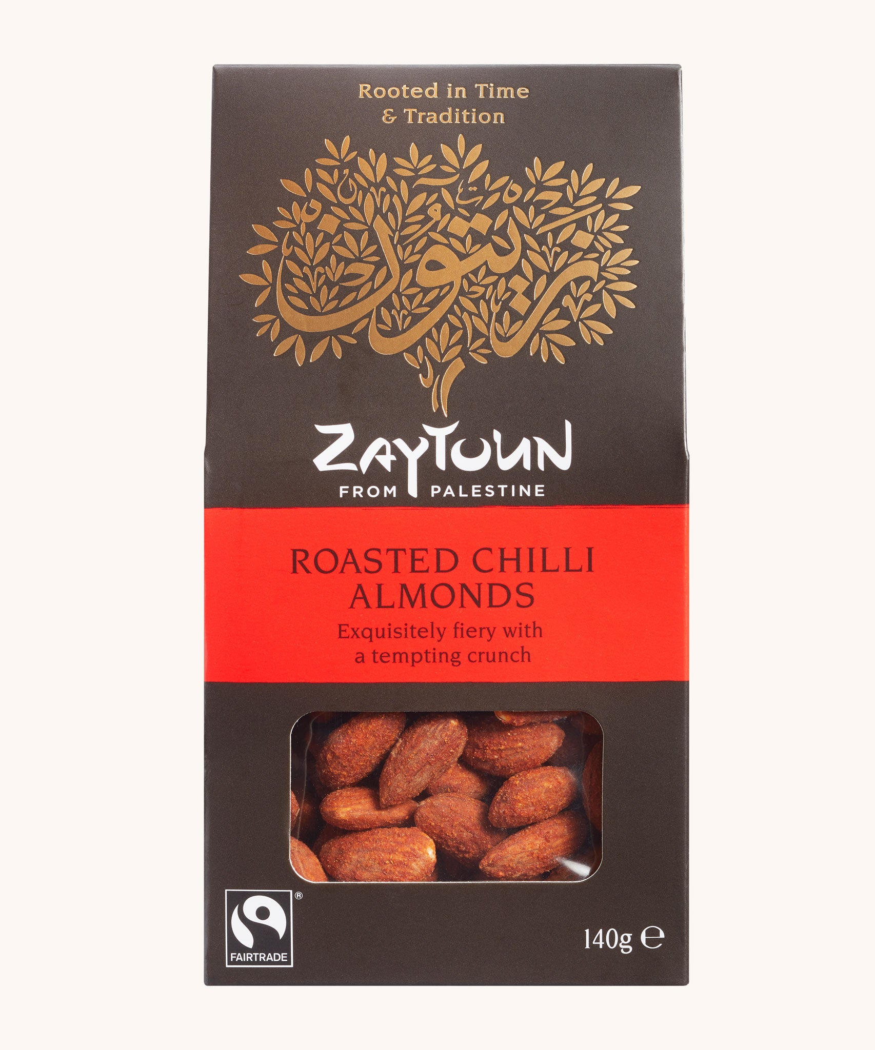 Zaytoun Fairtrade Palestinian roasted chilli Almonds. We are proud stockists of Zaytoun olive oil and produce here at Babipur. 