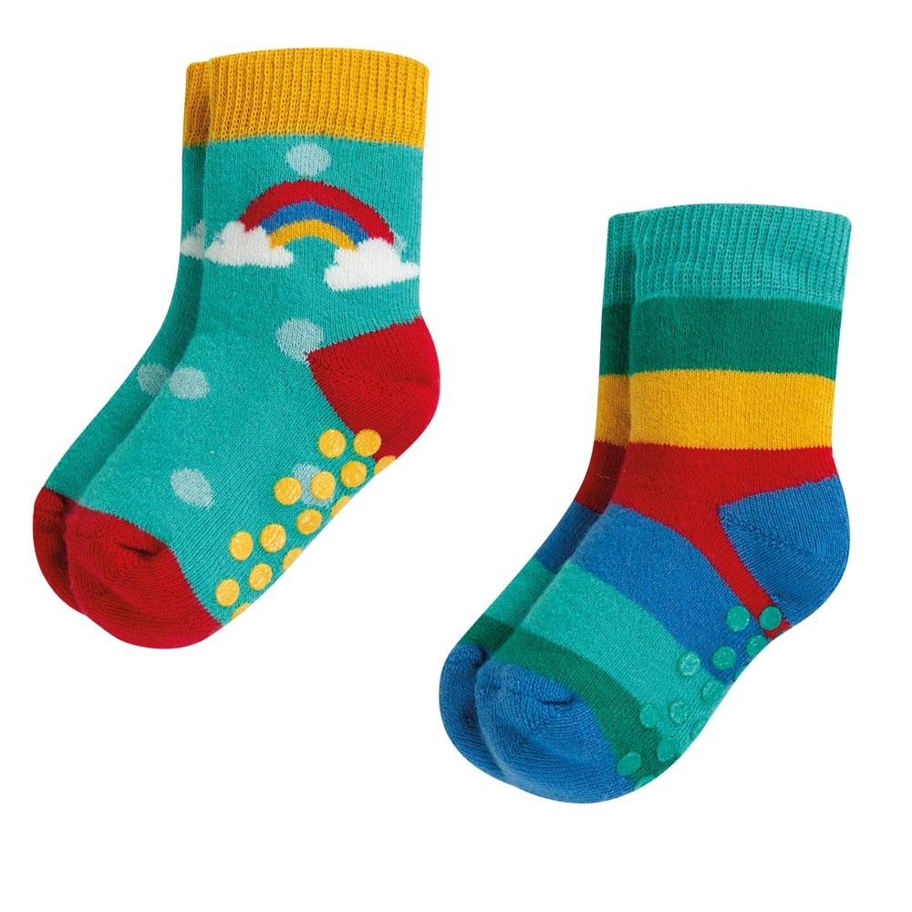Frugi Grippy Rainbow Socks 2 Pack