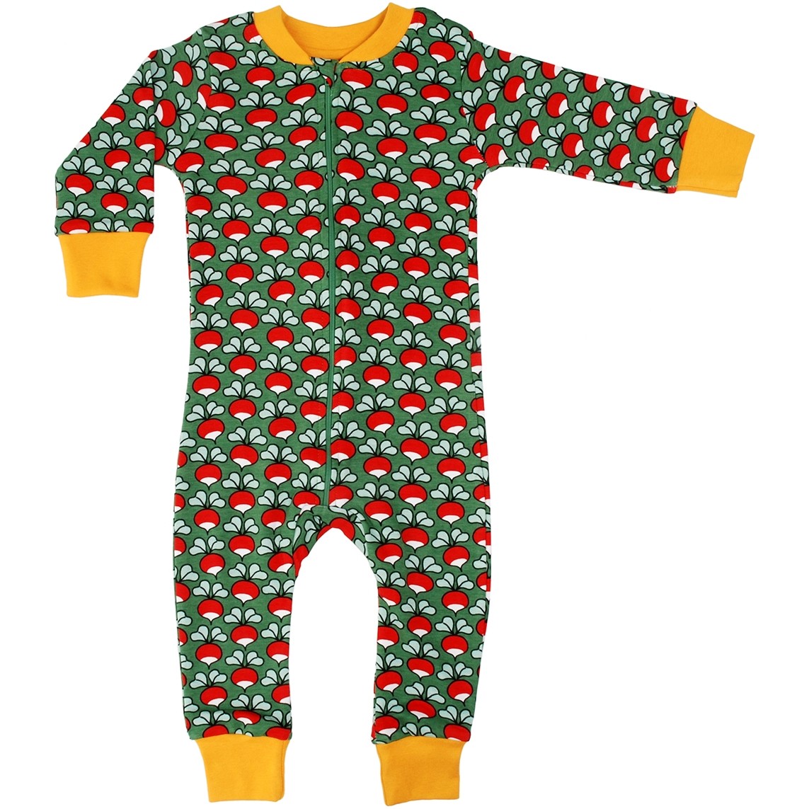 Duns Green Radish Zip Suit Playsuits Babygrows Organic Baby