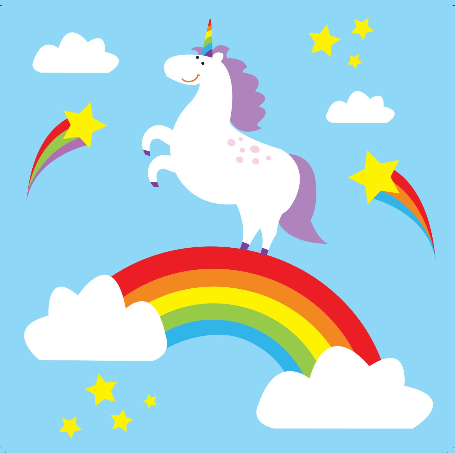 Babipur Rainbow Unicorn Greetings Card