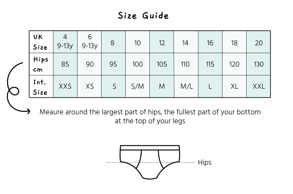 Wuka Period Pants Size Guide